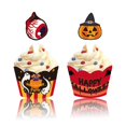 thumbnail image 3 of 6pcs Halloween Cupcake Wraps Cake Toppers Label Marking for Food Sandwich Muffin, 3 of 4