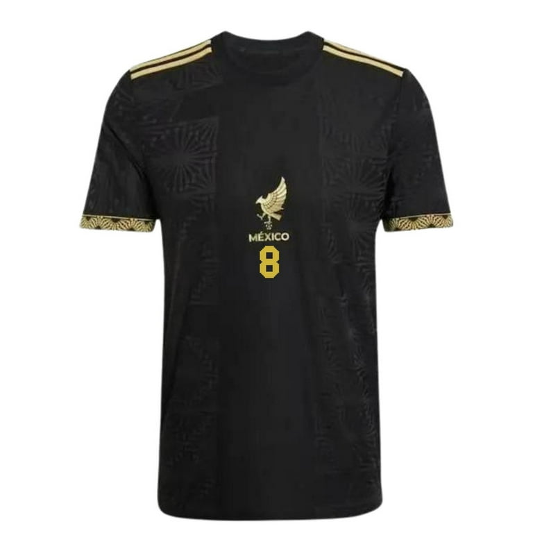 México Black Gold Adult C. Rodríguez #8 Soccer Jersey 2025