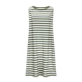 thumbnail image 4 of Kukoosong Summer Casual Sleeveless Crew Neck Striped Dress for Women with Loose Fit Breathable Knee-Length Dresses, 4 of 6