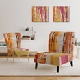 thumbnail image 3 of Designart "Orange Glam Natural Wood" Upholstered Traditional Accent Chair - Arm Chair, 3 of 5