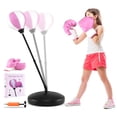 thumbnail image 1 of Costway Saco de boxeo para niños, soporte ajustable, guante de boxeo, pelota de velocidad con bomba, color rosa, 1 of 4