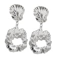 thumbnail image 1 of Pendiente de botón redondo grande Hugo concha irregular Gota colgante Plata, 1 of 6