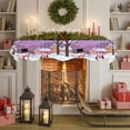 thumbnail image 6 of Christmas Snowman Fireplace Mantle Scarf, Winter Snowflakes Purple Abstract Mantel Cover Table Runner for Home Living Room Door Window, Indoor Outdoor Holiday Party Decor 17" x 90", 6 of 8