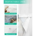 thumbnail image 3 of No Hook Shower Curtains with Snap in Liner, Abstract Marble Waterproof Fabric Shower Curtain, Contemporary Minimalism Art Double Layers & See-Through Top Window Bathroom Curtains 66''x72'', 3 of 6