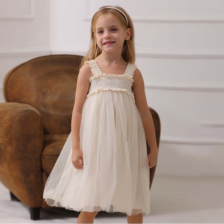 holiday party dress size 16 SNKSDGM Summer Dresses for Toddler Girls Sleeveless Mesh Lace Holiday Party  Dress Dance Party Dresses Clothes 3-4 Years Girls' Dresses Size 16 White