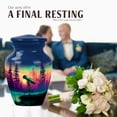 thumbnail image 4 of JAGASY Telescope Funeral Urns for Human Ashes Keepsake, Blue Small Urn for Ashes Adult Male, Pine Trees Decorative Urns for Father, Aurora Mini Cremation Urn for Mother, (3 Inch), 4 of 7