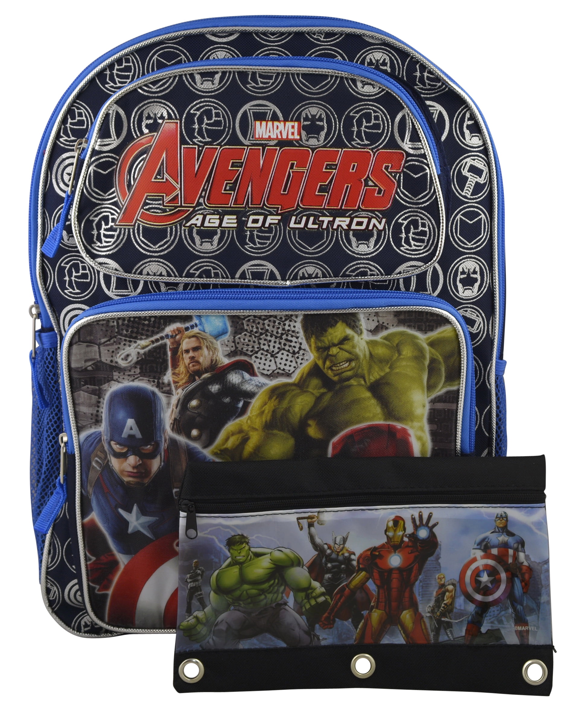 Marvel Avengers Super Hero 16" Deluxe Backpack Bookbag w Bonus Stationery (Pencil Pouch) by MARVEL