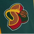 thumbnail image 4 of Men's Mitchell & Ness  Green Seattle SuperSonics Color Block 2.0 Fleece Pullover Hoodie, 4 of 4