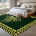 thumbnail image 4 of 5'x7' Area Rugs for Living Room Bedroom, Saint Patrick's Day Washable Rug Carpet Runner Indoor Outdoor, Boho Green Golden Leaves Ethnic Motifs Non Slip Floor Mats Area Rug for Kitchen, Nursery, 4 of 8