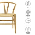 thumbnail image 4 of Side Dining Chair, Natural Brown, Wood, Bar Pub Cafe Bistro Dining Kitchen Hospitality Restaurant, Modern Contemporary, HB37795, 4 of 10
