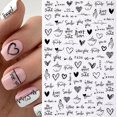 thumbnail image 1 of 1 Uds. 3D láser corazón letra pegatina para uñas decoración de uñas flor estrella accesorios para uñas calcomanías pegatinas suministros para uñas piezas para uñas Dengxun unisex, 1 of 2