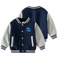 thumbnail image 2 of Mercatoo Toddler Boys Baseball Jacket Casual Infant Button 𝖢𝖺𝗋toon Dinosaur Pattern Coat Fashion Fall Winter Clothes, 2 of 9