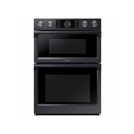 Samsung - 30" Microwave Combination Wall Oven with Flex Duo, Steam Cook and WiFi - Black Stainless Steel