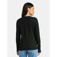 thumbnail image 3 of Time and Tru Women's Thermal Tee with Long Sleeves, Size XS-XXXL, 3 of 5