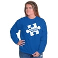 thumbnail image 3 of Different Not Less Autism Puzzle Unisex Plus Size Sweatshirt Brisco Brands 4X, 3 of 6