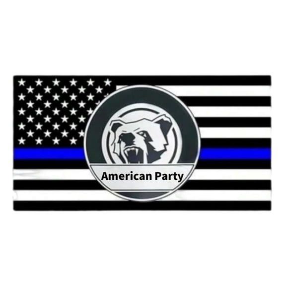 RUNJIG Automotive Decal, Thin Blue Line Black White Blue Flag, Waterproof UV Reflective Durable, 1 Pack