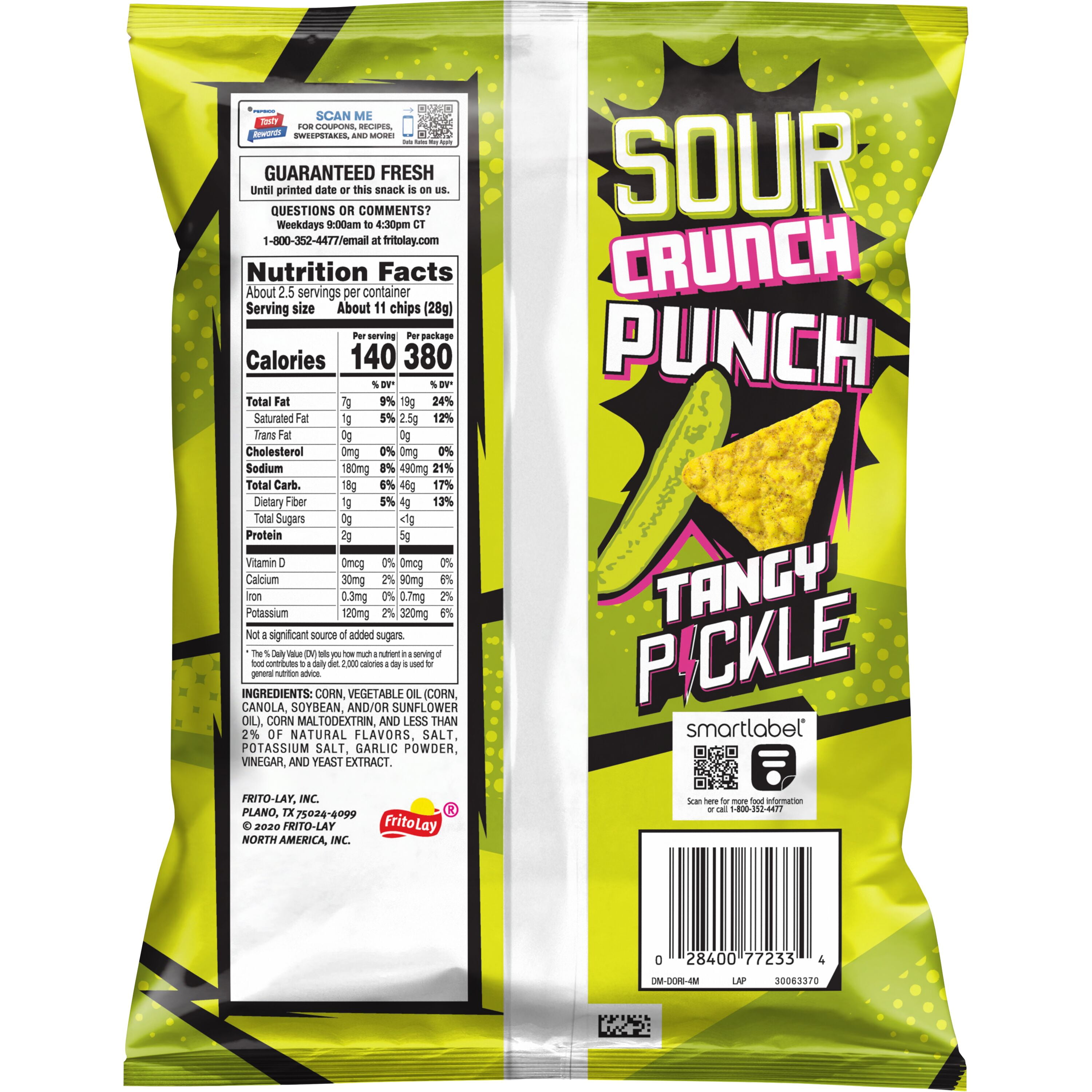 Doritos Tangy Pickle Artificially Flavore Tortilla Chips, 2.625 oz Bag