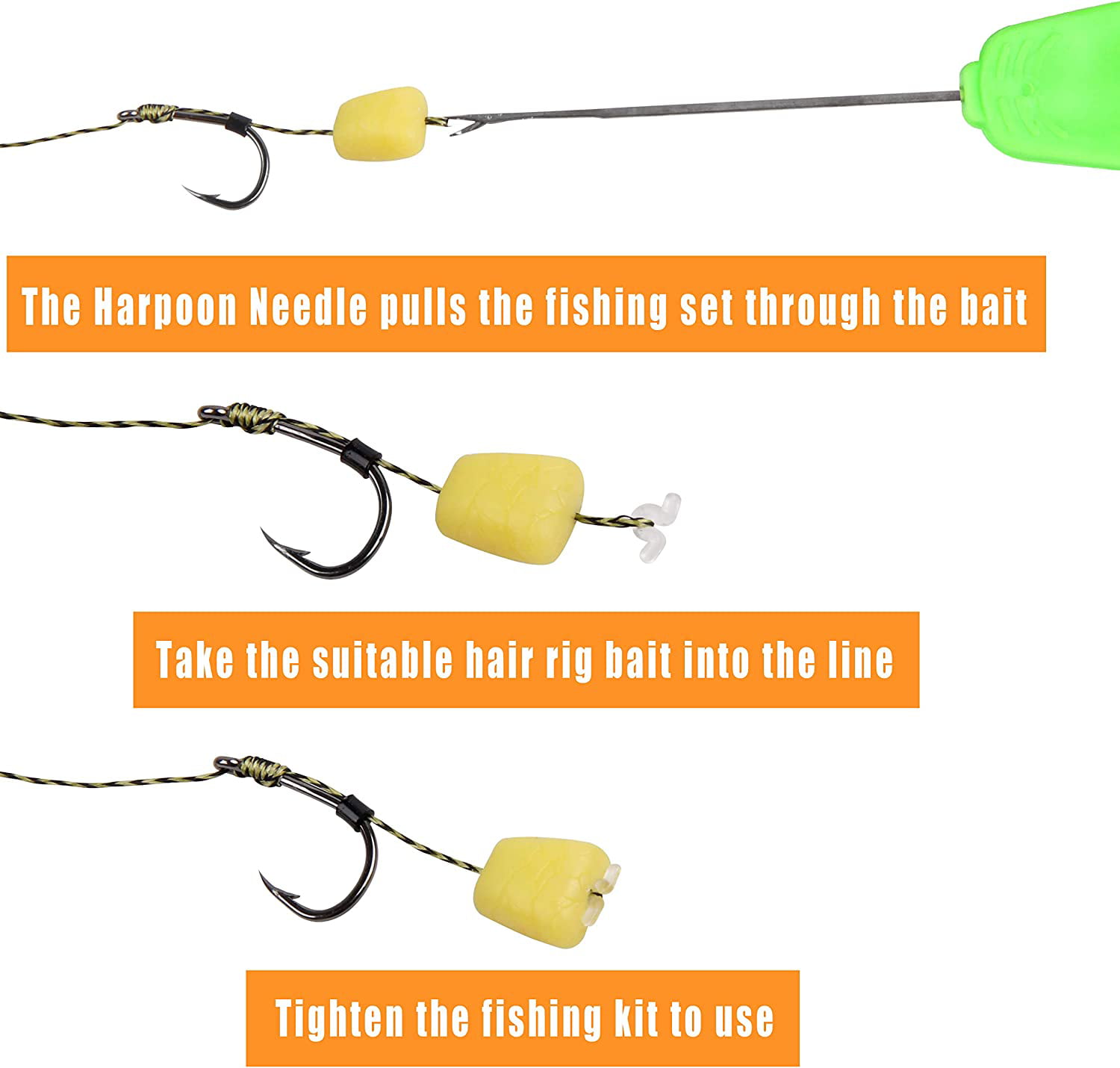 Cheap 2PCS Carp Leader Carp Fishing Hooks Hair Rigs With Line
