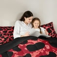 thumbnail image 5 of jejeloiu Chic Cheetah Print Full Size Comforter Sets,Wildlife Leopard Bedding Comforter Set,Red Black Bedding Sets For Men Women,Breathable Home Decor Reversible,3 Pieces, 5 of 8