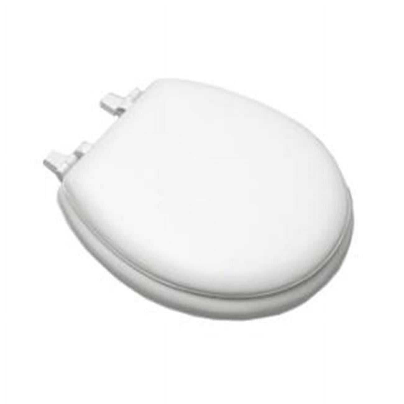 Centoco HPS20-001 Soft Round Toilet Seat, Padded Vinyl Plastic, White