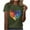 Army Green, variant on Graphic Tops for Women Plus Size Women‘s Printed Round Neck Short Sleeved T-shirt Short Sleeved Round Neck Topshirt Light Blue 3X