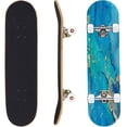 thumbnail image 5 of Skateboards for Beginners Modern abstract luxury for birthday greeting poster turquoise blue 31"x8" Maple Double Kick Concave Boards Complete Skateboards Outdoor for Adults family friends Gifts, 5 of 5