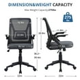 thumbnail image 4 of VECELO Mid-Back Swivel Adjustable Ergonomic Office Chair, Mesh Lumbar Support and Adjustable Arms Task Chair for Computer, Grey, 4 of 17