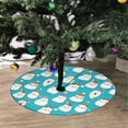 thumbnail image 2 of FMSHPON Santa on Blue Xmas Christmas Tree Skirt Stand Mat for Holiday Party Decoration Indoor Outdoor 36 inches, 2 of 3