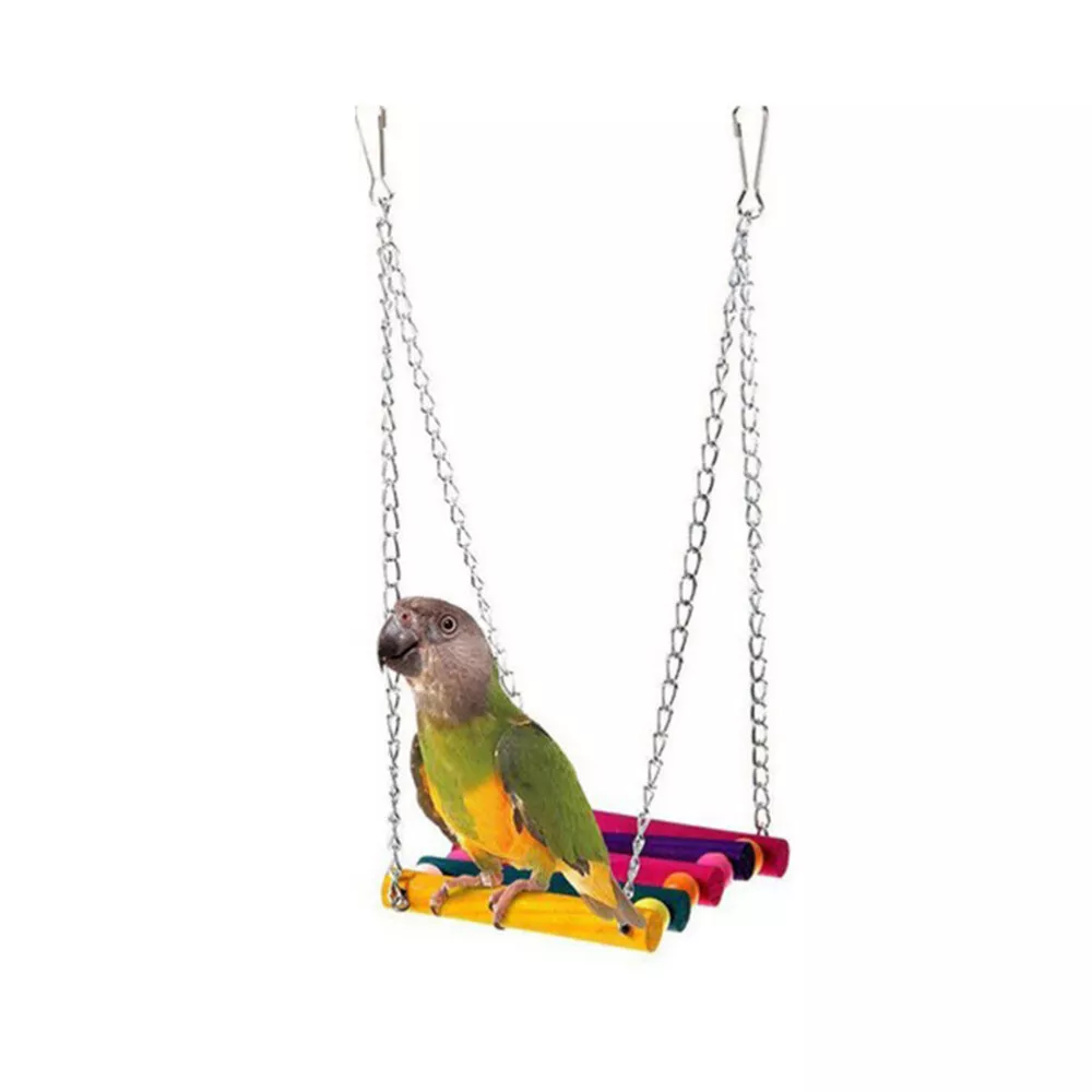 Juguetes Para Loros Y Aves – Set De 7 Piezas Con Campanas, Escaleras De Madera, Cuerdas, Ideal Para Periquitos, Agapornis Y Aves Medianas