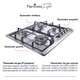 thumbnail image 3 of Parrilla Estufa De Gas Lp 4 Quemadores Empotrable Acero Inox plateado FLAMINETA, 3 of 8