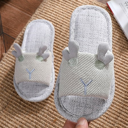 

Dyfzdhu Girls Sandals Children Slippers Children Linen Slippers Indoor Home Cotton And Linen Soft Sole Slippers