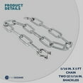 thumbnail image 5 of Five Oceans Marine Boat Anchor Chain, Anchor Lead Chain Hot-Dipped Galvanized Steel with 2 AISI316 Stainless Steel Bow Shackles, 5 of 7