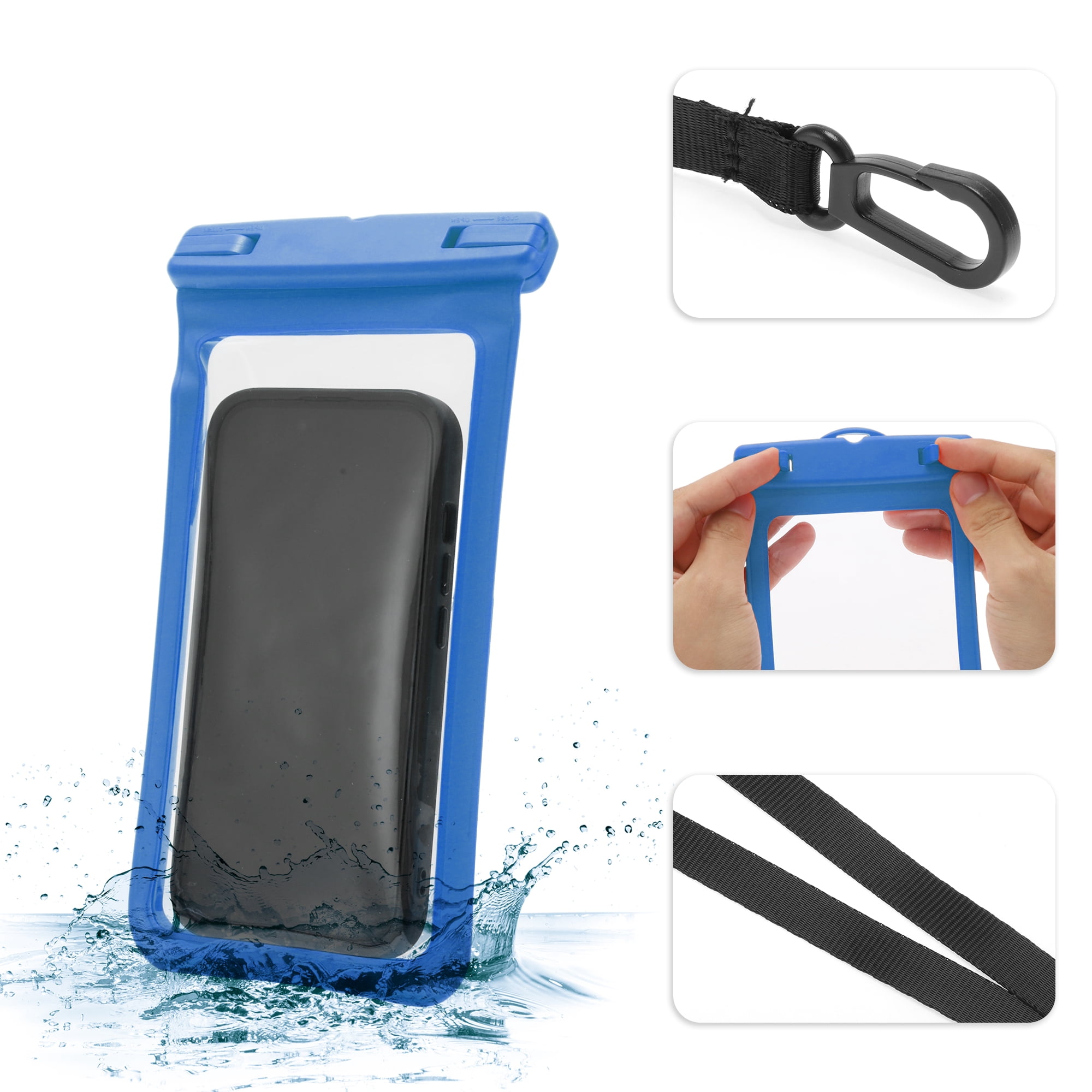 Unique Bargains 2 Pcs Mobile Bag Waterproof Case Compatible for Phone 4.53x8.27 Blue