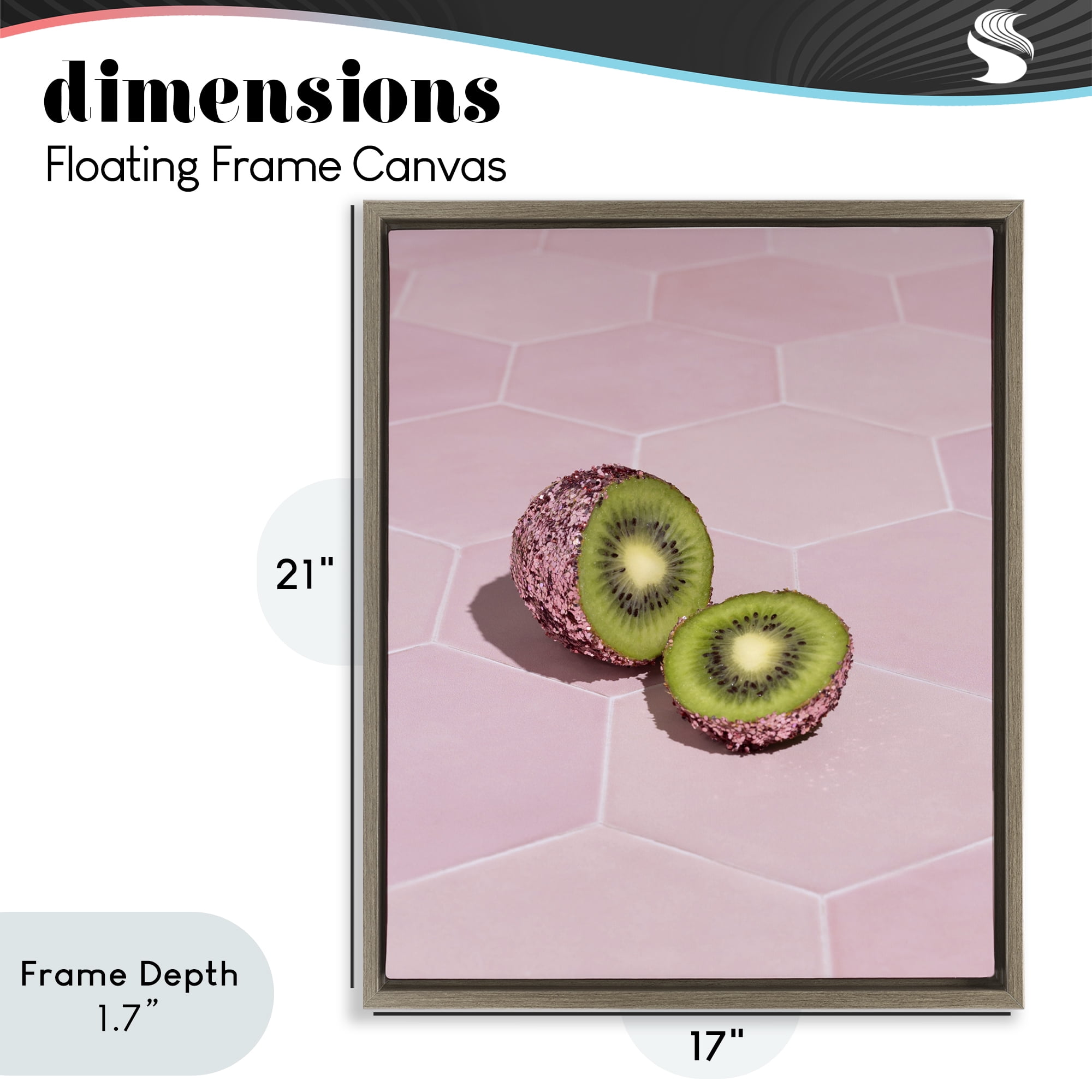 Stupell Industries Pink Glimmer Kiwi Brown Framed Floater Canvas Wall Art, design by LISH Creative