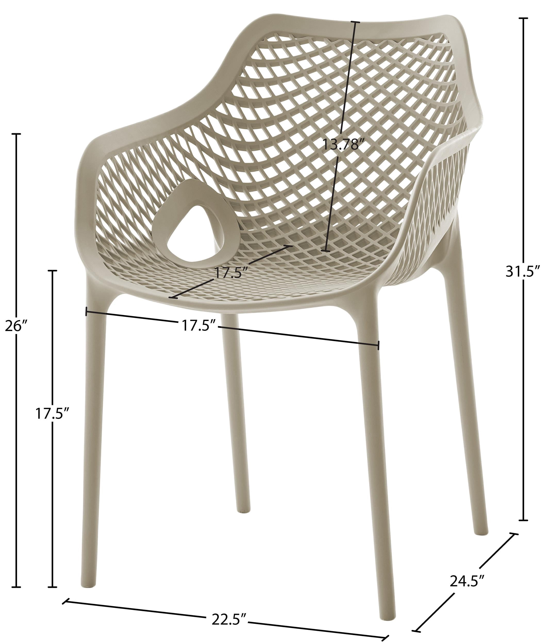 Meridian Furniture Mykonos Taupe Outdoor Patio Dining Chair (Set of 4)