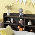 thumbnail image 4 of Twin Bed With Side Bookcase, Drawers ,Espresso, 4 of 9