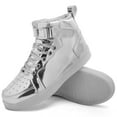 thumbnail image 4 of Boys Shoes,Unisex High Top LED Light Up Sneakers Flashing Athletic USB Rechargeable Kids Shoes For Girls And Boys,Kids Shoes,Silver,10-10.5 Years, 4 of 9