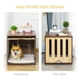 thumbnail image 6 of PawHut Furniture Style Dog Crate End Table with Removable Door Panel, Dog Crate Bed with Foam Cushion, Safety Lock, Indoor Use, for Small & Medium Dogs, Brown, 6 of 9