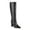 Black Over The Knee Boots, variant on KIJBLAE Women's Knee High Boots Crocodile Embossed Leather Pointed Toe Chunky Heel Over The Knee Boots White 44