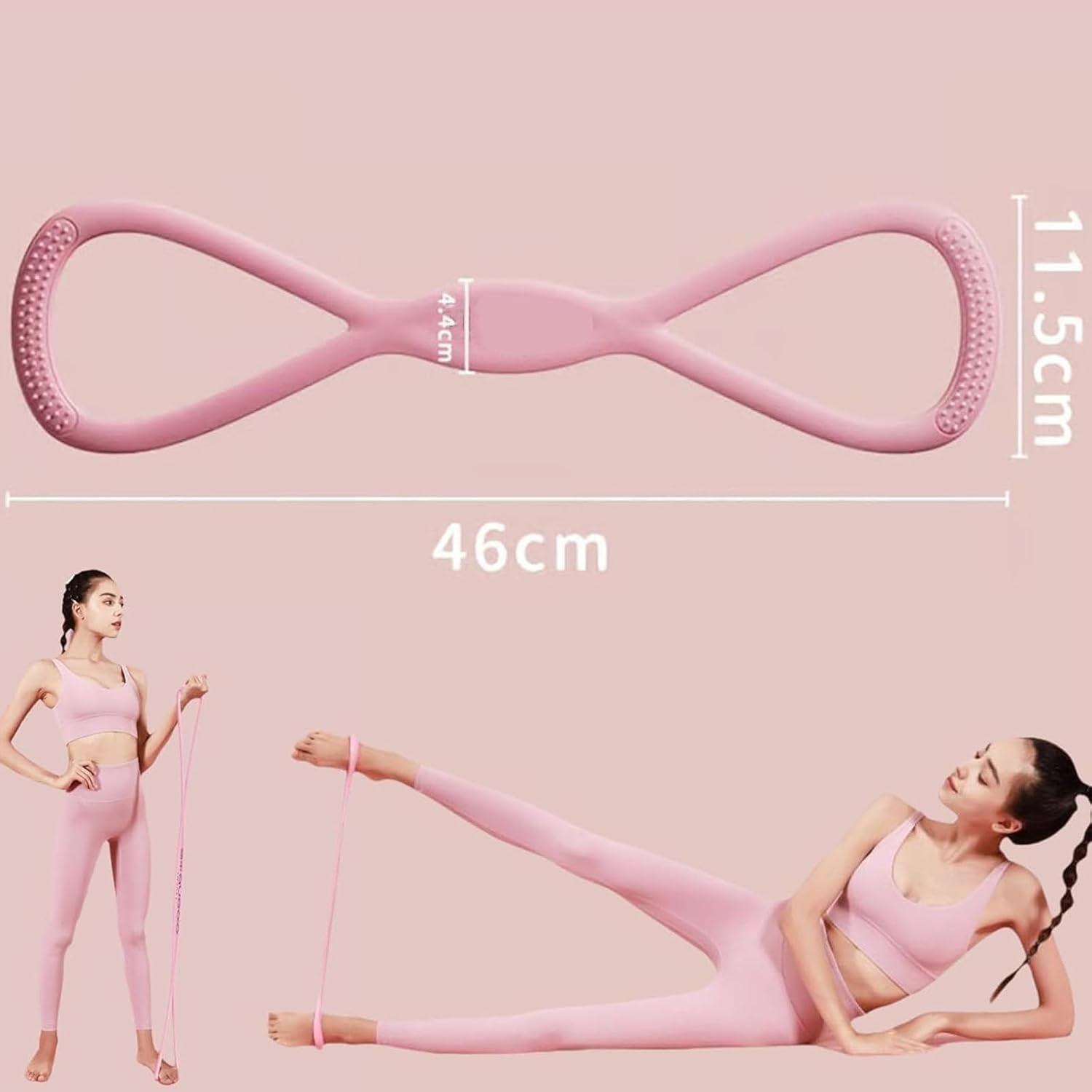 Resistance Bands, Figure 8 Exercise Bands for Women Men, 8 Shaped Resistance Rubber Band with Handlesfor Glutes, Back, Arm, Chest and Full Body Workout