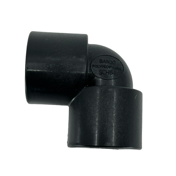 EL075-90 Banjo Polypropylene Pipe Fitting, 90 Degree Elbow, Schedule 80, 3/4" NPT Female