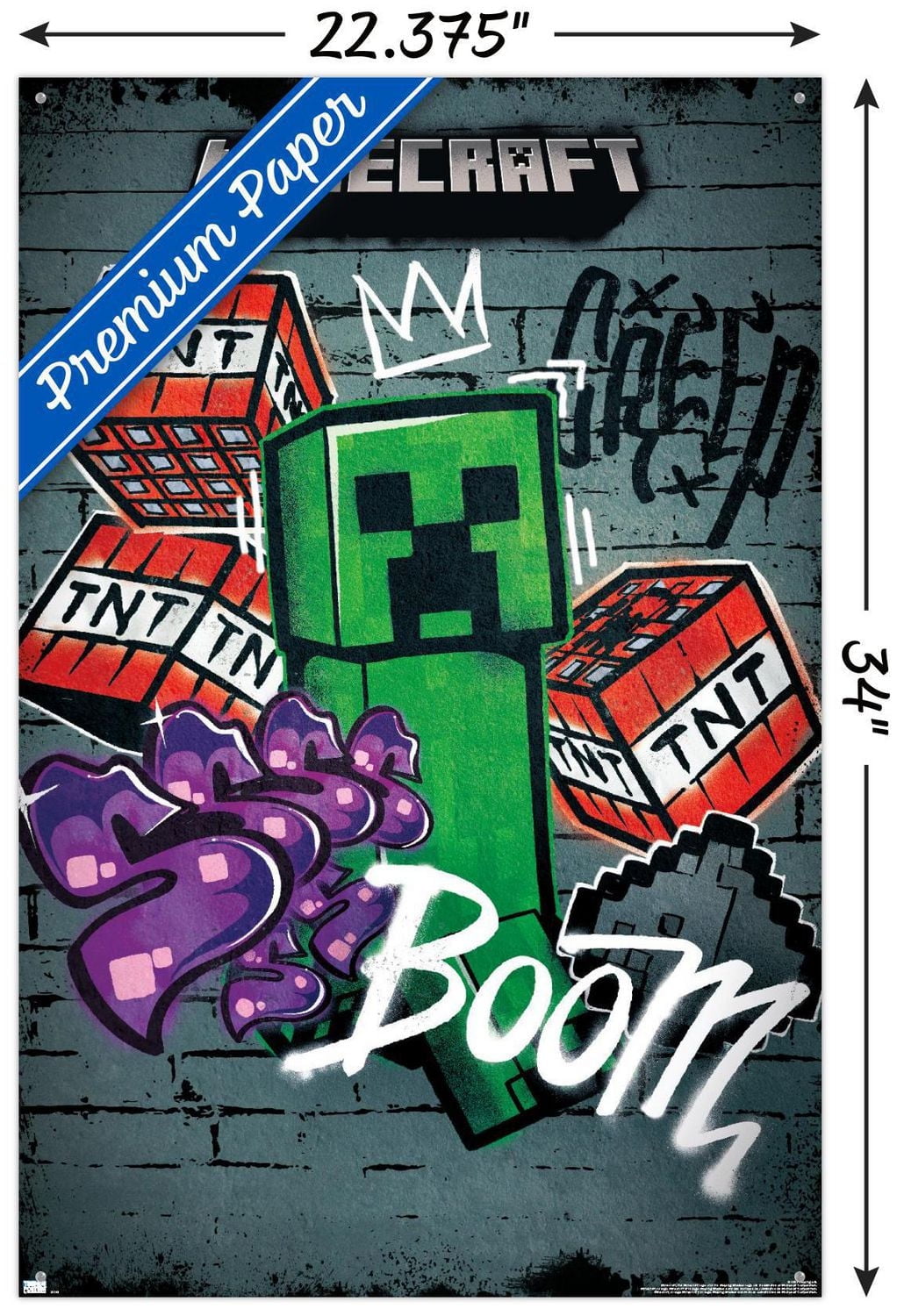 Minecraft - Creeper Do Not Enter Wall Poster, 22.375" x 34"