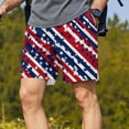 thumbnail image 2 of Fewfanhot Men's American Flag Print Casual Shorts, Patriotic Stripe Quick-Dry Summer Board Shorts with Pockets, S-3XL, 2 of 6