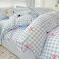 thumbnail image 6 of JOLUSERE 3-Piece Blue Plaid Pink Bows Comforter Queen Set , Cute Soft Bedding Set for Kids Adults, 6 of 9