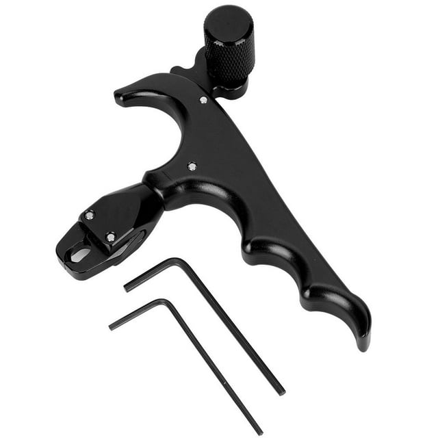 Noref 4-Finger Bow Release, Metal 4-Finger Bow Release Caliper Thumb Trigger Grip Hunting Shooting Accessorie