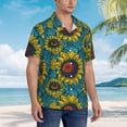 thumbnail image 2 of Lsque Sunflowers pattern Hawaiian Shirt for Men, Unisex Summer Beach Casual Short Sleeve Button Down Shirts-Small, 2 of 9