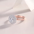 thumbnail image 5 of Moissanite Wedding Rings for Women 1 Carat D Color VVS1 Clarity Halo Engagement Ring 925 Sterling Silver Rose Gold Promise Rings for Her Size 5-9, 5 of 9