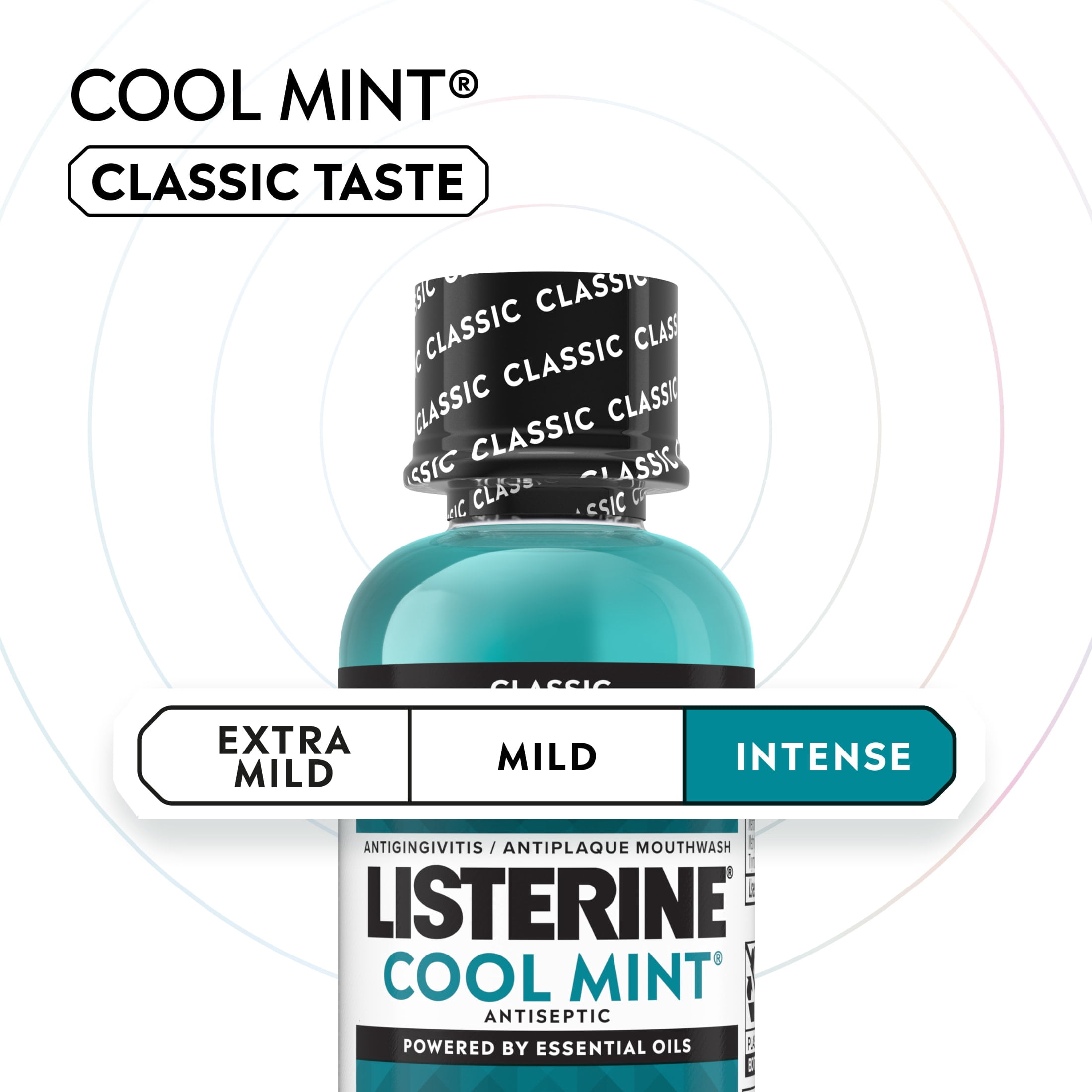 (3 pack) Listerine Cool Mint Antiseptic Mouthwash for Bad Breath and Plaque, Intense Mint, 3.2 fl. oz/95 mL