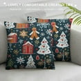 thumbnail image 3 of Nawypu  Holiday Christmas Cookies Linen Throw Pillow Covers Cushion Case Button Vintage Farmhouse Pillowcase for Sofa Couch Bed, 3 of 5