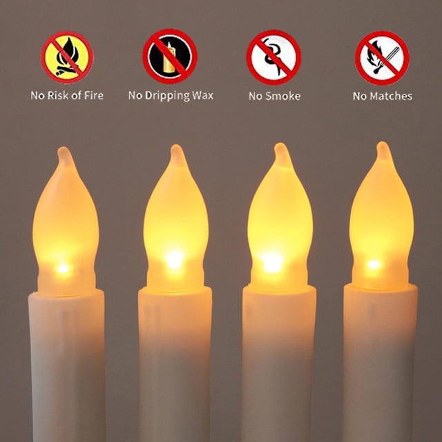 6x decoración con llevada sin lámpara , 4 tamaños Soledad Velas cónicas LED eléctricas